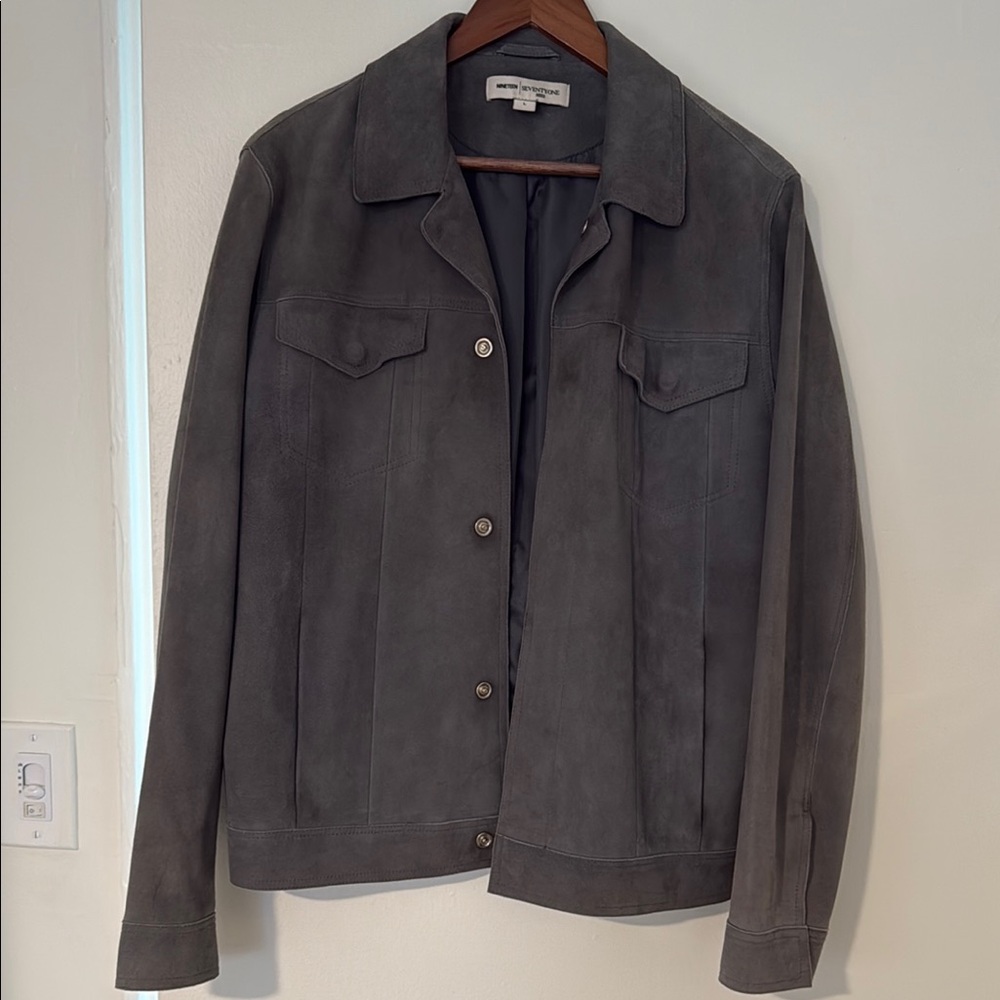 Reiss suede Gray Jacket size Large